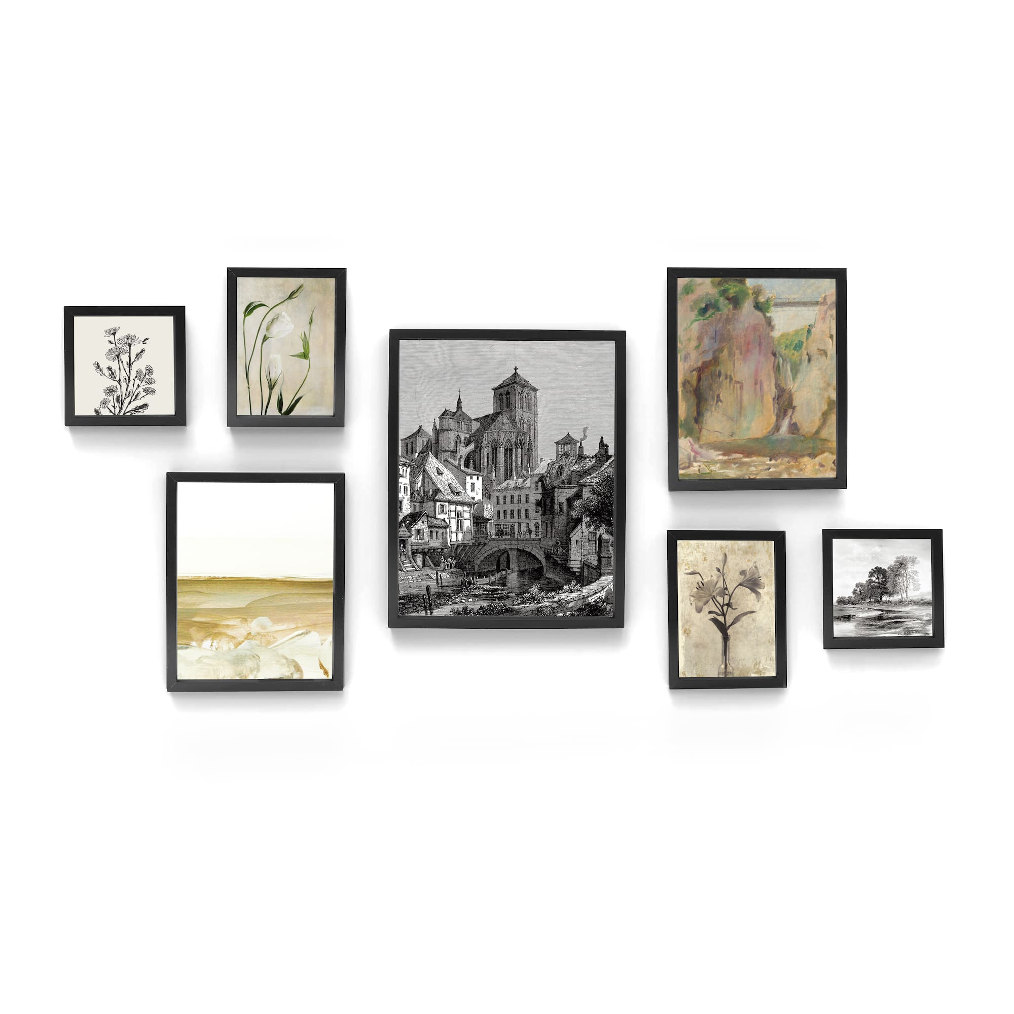 Black 7 Piece 123 Gallery Wall Frame Set by Studio Décor®